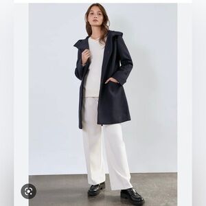 BABATON short black wool coat
